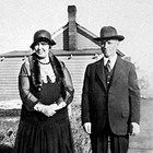 Bronwen and Evan Jones at their home in Anchorage, 1932.