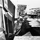 The store on 4th Avenue, Anchorage, in the wake of damages from the 1964 Alaska earthquake.
