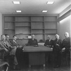 Alaska Territorial Board of Engineers and Architects Examiners, February, 1955, Fairbanks. Manley is third from the left. 