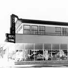 View of the exterior of Wolfe’s Department Store after it was remodeled.
