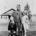 Ernest Amundsen with son Charles and daughter Betty Lou.