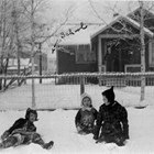 The Anderson girls at home, 7th Avenue and G Street, Anchorage, 1939.