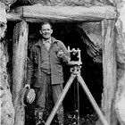 Anton Anderson at the portal of the Whittier Tunnel, 1942.