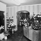 Marie Bagoy in the flower shop, 1952.