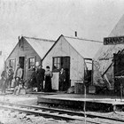 Anna and Catherine Ashton at Banner Station, Snow Goose Railroad, Nome, 1910.