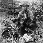 Emmett Cavanaugh with his first moose, 1940.