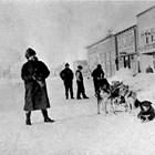 Jacob "Jake" Gottstein on a sales trip by dog team.