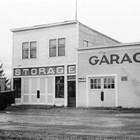 Storage building on 5th Avenue between E and F Streets, Anchorage.