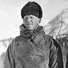 Victor Johnson, shown here in 1908, on a job building the Fairbanks Exploration Company's ditch to Circle City, Alaska.