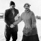 Martin and Mattie Leckvold at Matanuska, Alaska, 1916.