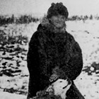 Carl Lottsfeldt with lead dog, Takotna, ca. 1930.