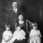 John Casey McDannel and Mary Davis Dempsey McDannel with twins Mary and Helen and son J. Casey, 1922.
