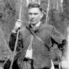 Emil Pfeil hunting with bow.