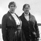 Bessie Quinton and sister Edith Knapp, Lake Spenard, 1922.