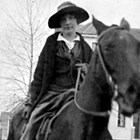 Katherine DeWald in Montana, 1918.