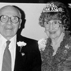 William ("Bill") Stolt and his wife Lily ("Lilian") Rivers Stolt, 1965. They were crowned King and Queen Regents of the Anchorage Fur Rendezvous, 1965.