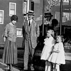The Schodde family in front of the Green Front store, Anchorage, 1923.