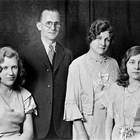 Frederick "Fred" Schodde, Marie Buhler Schodde, Antoinette Schodde (left), and Virginia Schodde (right).