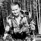 Anna Sperstad in her garden. Date unknown.