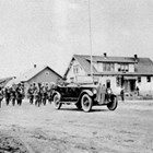 The Fourth of July parade passing by the U.S. Marshal's office, date unknown.