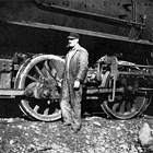 Logan Stipp oiling his engine, the "North Star Express."