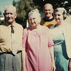 Archie and Mabel Truesdell on their 59th wedding anniversary, with son-in-law George Colette and daughter Lola Truesdell Colette.