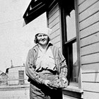 Milja Wahl at work in her garden.