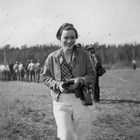 Henrietta "Hank" Marsden in Palmer, Alaska in summer 1935. 