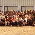 After the Culhanes got out of the transfer (trucking), appliance, and fuel business, they bought Anchorage Refuse, Inc. This group photograph shows many of the company’s employees. In front (seated), left to right: John ("Jack"), Rena, Thomas "Tom," Gerald, and Marguerite Culhane.