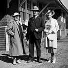 Austin E. "Cap" Lathrop with Lulu Fairbanks and Eva McGowan in 1930.