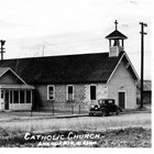 View of Holy Family Catholic Church and rectory in Anchorage