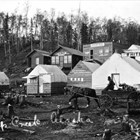 In 1915, Martha “Mother” White moved to the mouth of Ship Creek in expectation of the construction of the Alaska Railroad. With her she brought two large tents; one functioned as a bunkhouse, the other as a café.