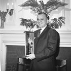 Walter "Wally" Hickel during an inauguration party at the Governor’s Mansion in Juneau, 1966.
