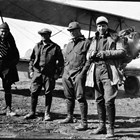 Members of the Fox Film Expedition, 1928. Left to right: Virgil Hart, Ewing Scott, Charles Clark, and Captain Jack Robertson.